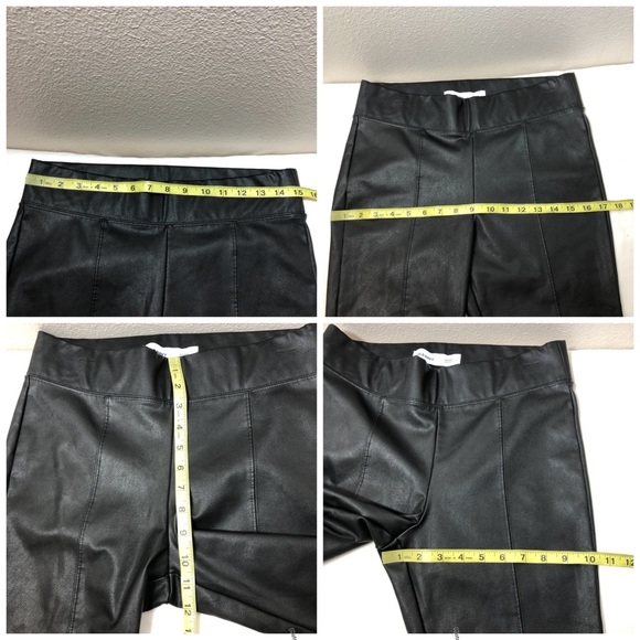 Old Navy High-Waisted Stevie Faux-Leather Skinny Black Versatile Pants M - Picture 12 of 16